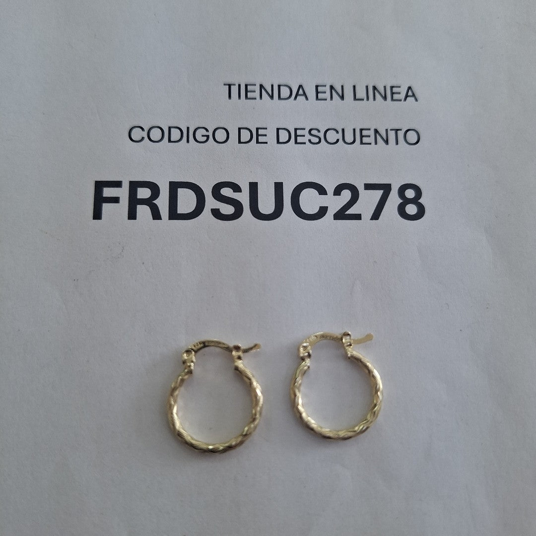ARETES ARRACADAS TRENZADAS 14K 18 1.6 GR (NUEVO)