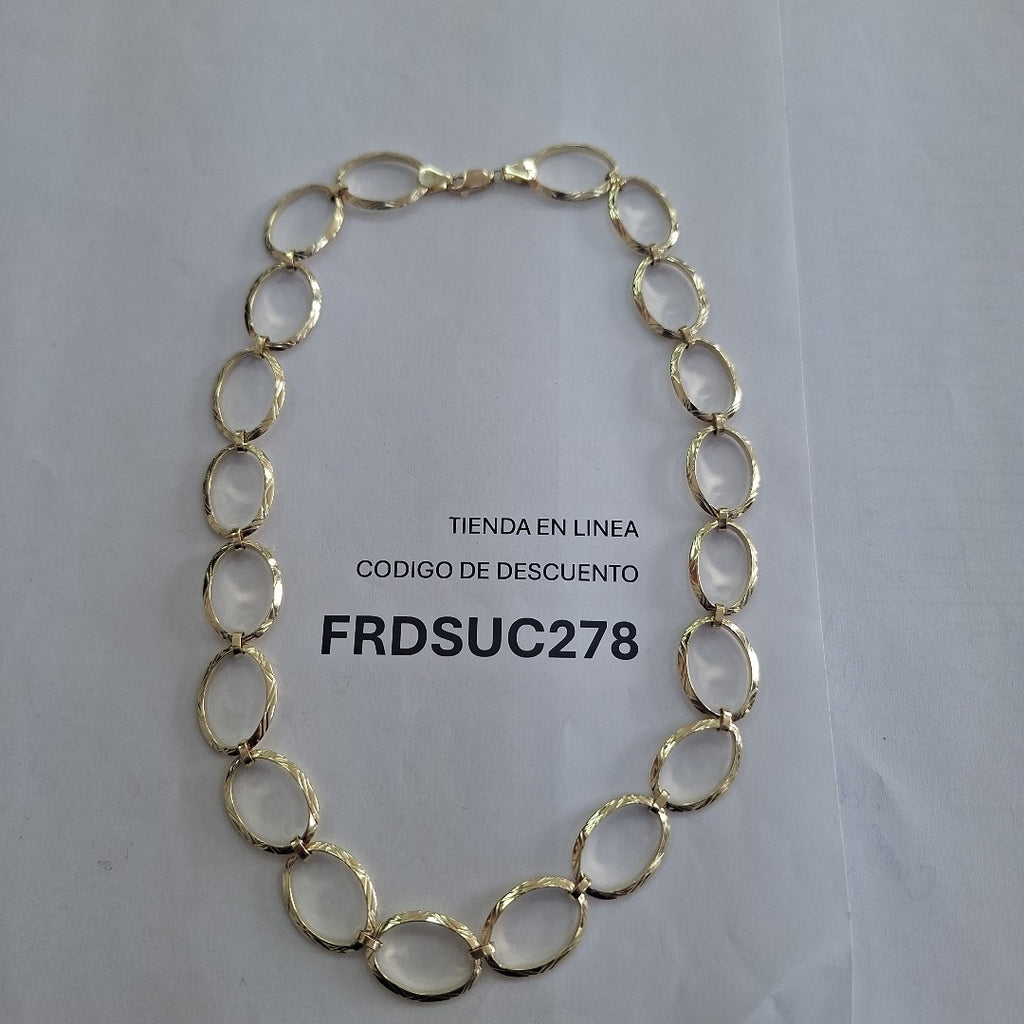 CADENA GARGANTILLA AROS OVALADOS 14K 55 CM 10.9 GR (NUEVO)