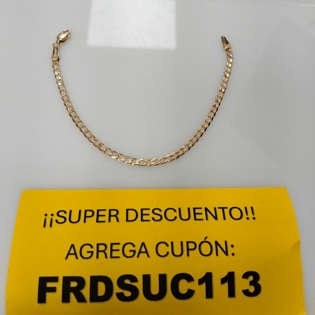 PULSERA TEJIDO BARBADA 14K 18 CM 3.2 GR (NUEVO)
