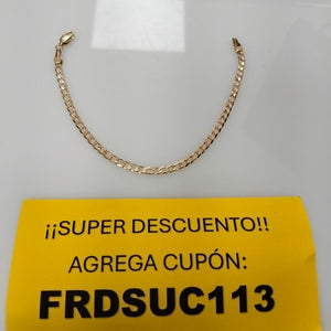 PULSERA TEJIDO BARBADA 14K 18 CM 3.2 GR (NUEVO)