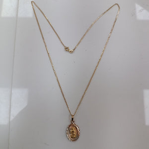 CADENA, MEDALLA RELIGIOSA ORO 10 K 3.2 GRMS (SEMINUEVO)