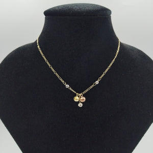 CADENA GARGANTILLA 3X1 CON ESFERAS COMBINADAS 14K 45 CM 3.1 GR (NUEVO)