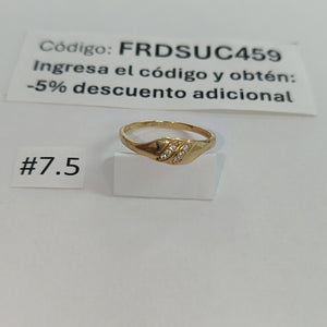 ANILLO ANILLITO C CIRCONIAS 14K 7.5 TALLA 1.2 GR (NUEVO)