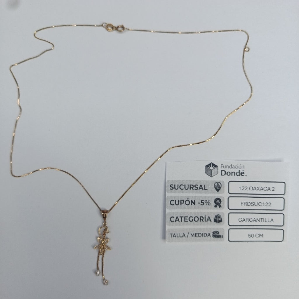 CADENA, DIJE ORO 14 K 2 GRMS (SEMINUEVO)
