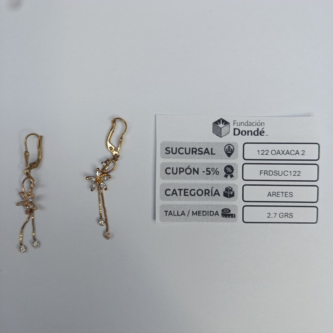 ARETES PAR ORO 14 K 2.7 GRMS (SEMINUEVO)