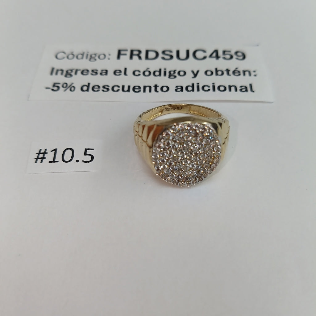 ANILLO C CIRCONIAS 14K 10 TALLA 7.8 GR (NUEVO)