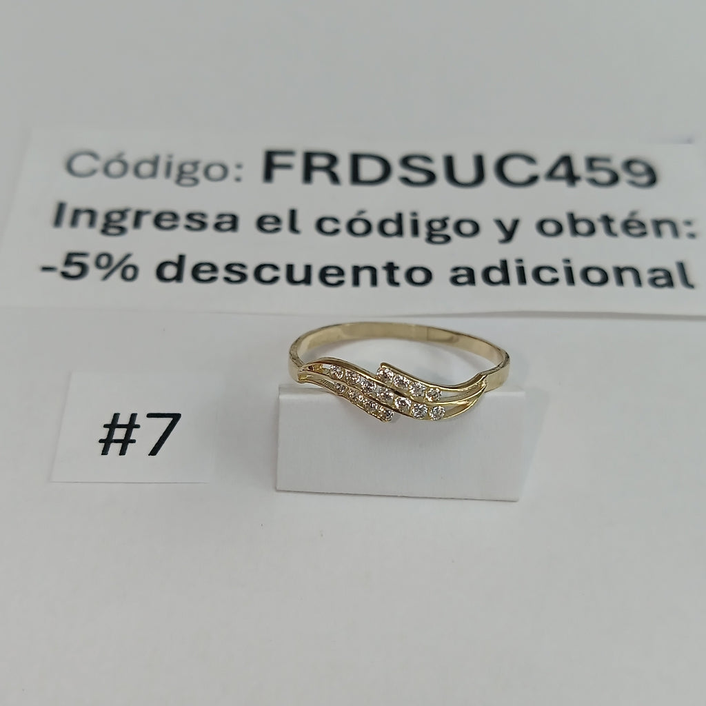 ANILLOS CON CIRCONIAS 14K TALLA 7 0.8 GR (NUEVO)