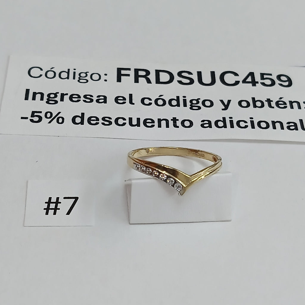 ANILLOS CON CIRCONIAS 14K TALLA 7 0.9 GR (NUEVO)