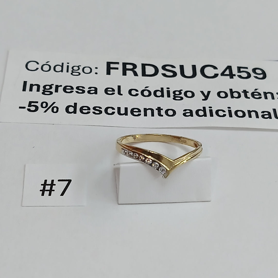 ANILLOS CON CIRCONIAS 14K TALLA 7 0.9 GR (NUEVO)