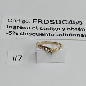 ANILLOS CON CIRCONIAS 14K TALLA 7 0.9 GR (NUEVO)
