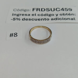 ANILLO ANILLITO C CIRCONIAS 14K 8 TALLA 1.5 GR (NUEVO)
