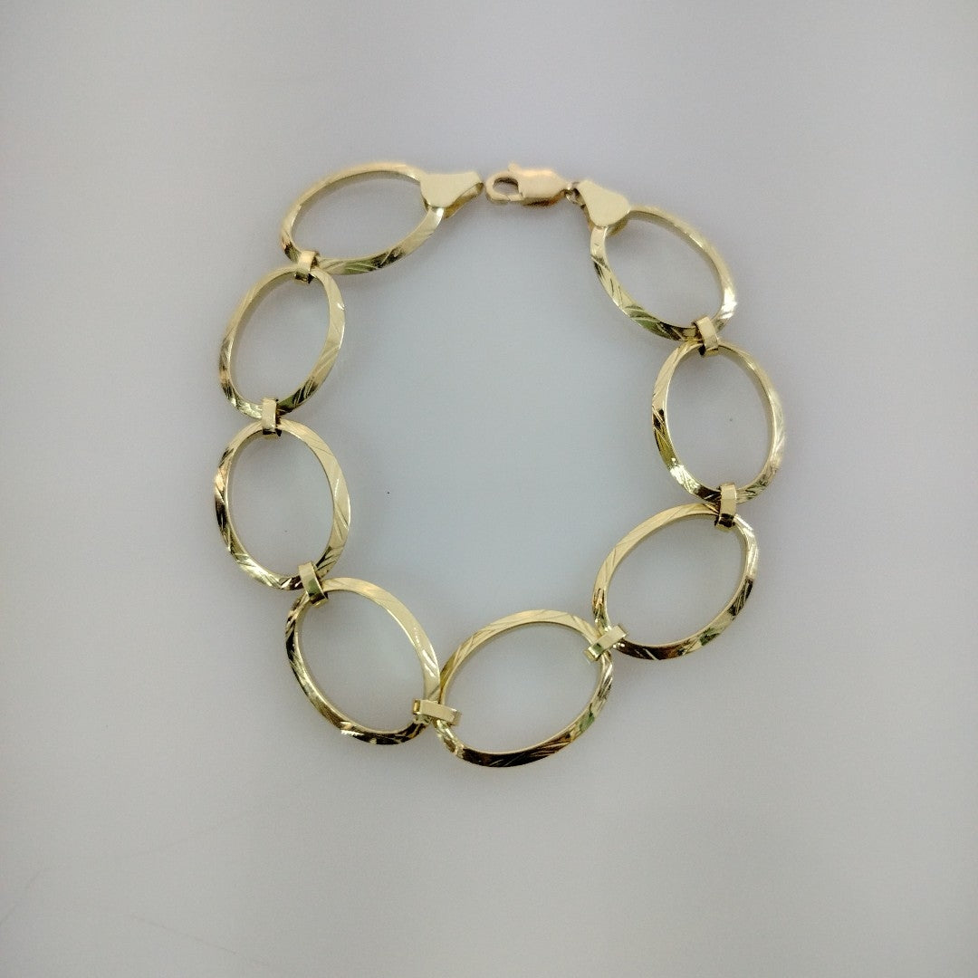 PULSERA CON AROS OVALADOS 14K 18 CM 5.2 GR (NUEVO)