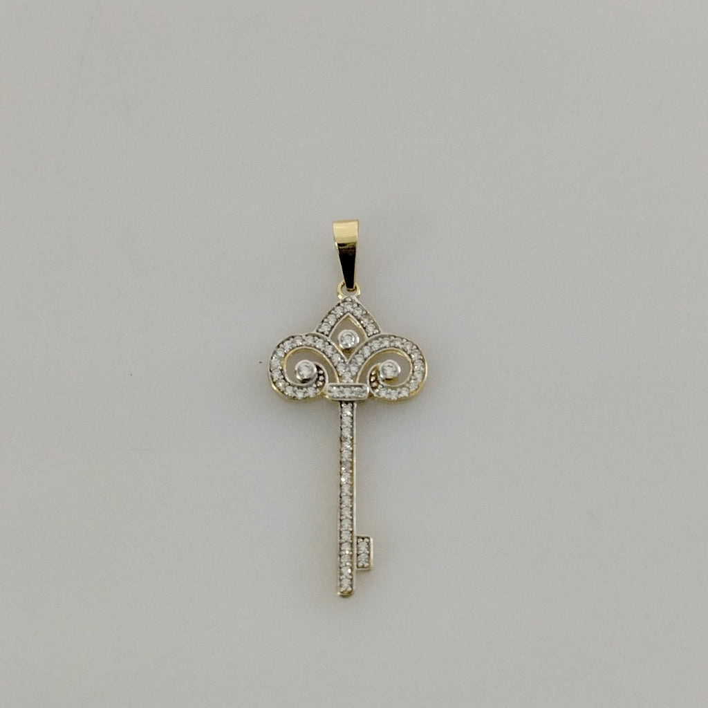 DIJE LLAVE C CIRCONIAS 14K 1.5 GR (NUEVO)