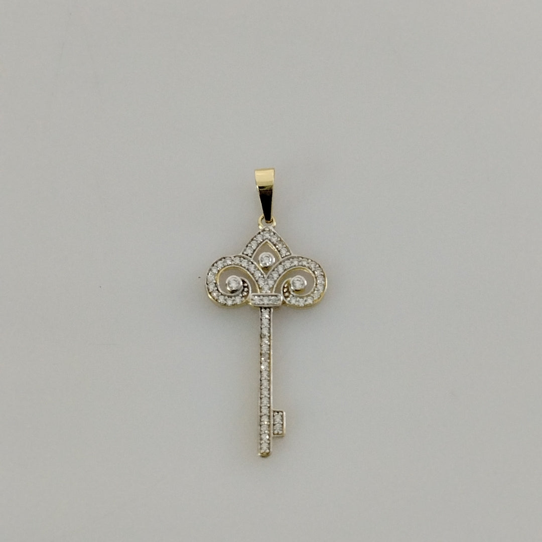 DIJE LLAVE C CIRCONIAS 14K 1.5 GR (NUEVO)
