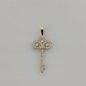 DIJE LLAVE C CIRCONIAS 14K 1.5 GR (NUEVO)