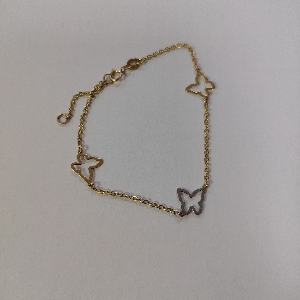 PULSERA ESPECIAL C MARIPOSAS 14K 18 CM 1.7 GR (NUEVO)