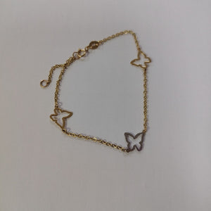 PULSERA ESPECIAL C MARIPOSAS 14K 18 CM 1.7 GR (NUEVO)