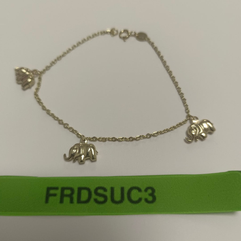 PULSERA ESPECIAL CON DIJES ELEFANTES 10K 18 CM 2.2 GR (NUEVO)