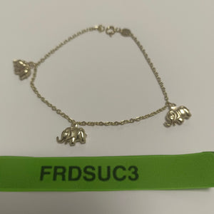 PULSERA ESPECIAL CON DIJES ELEFANTES 10K 18 CM 2.2 GR (NUEVO)