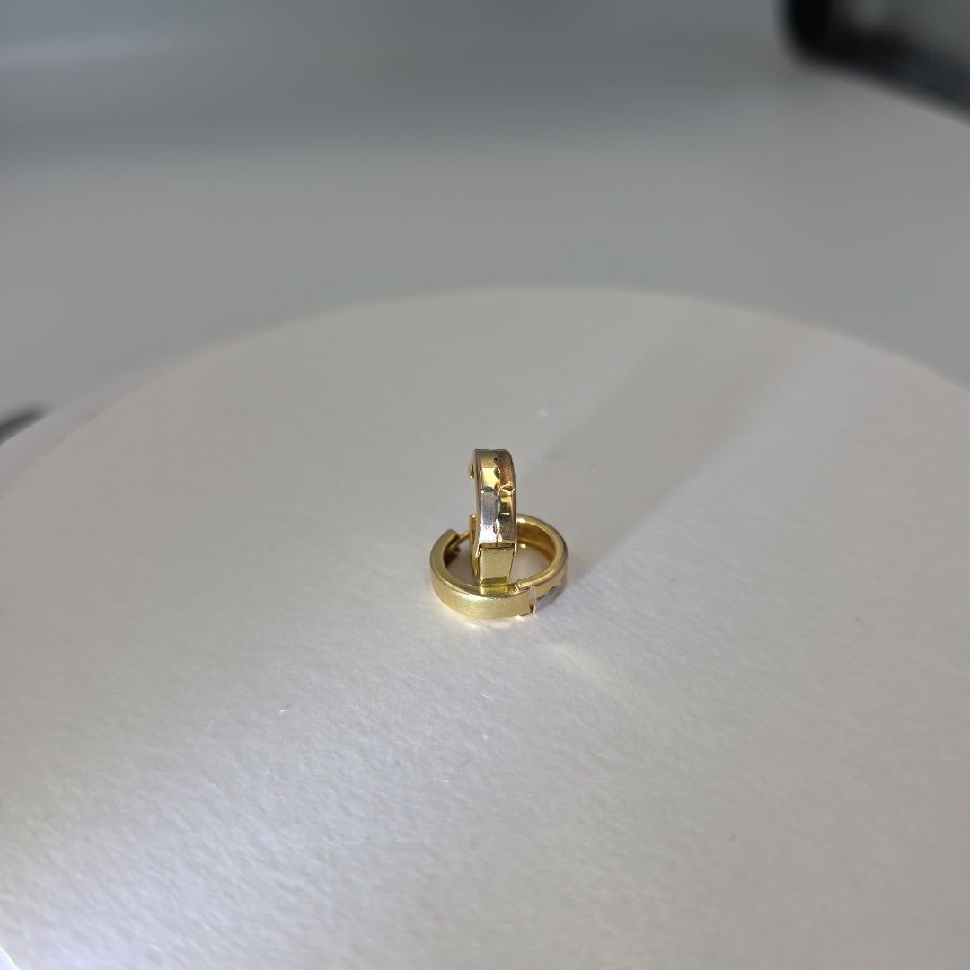 ARRACADAS PAR ORO, ORO COMBINADO 10 K 1.5 GRMS (SEMINUEVO)