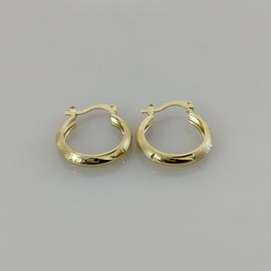 ARETES TEJIDO ARRACADA SATINADA 14K 2.5 GR (NUEVO)