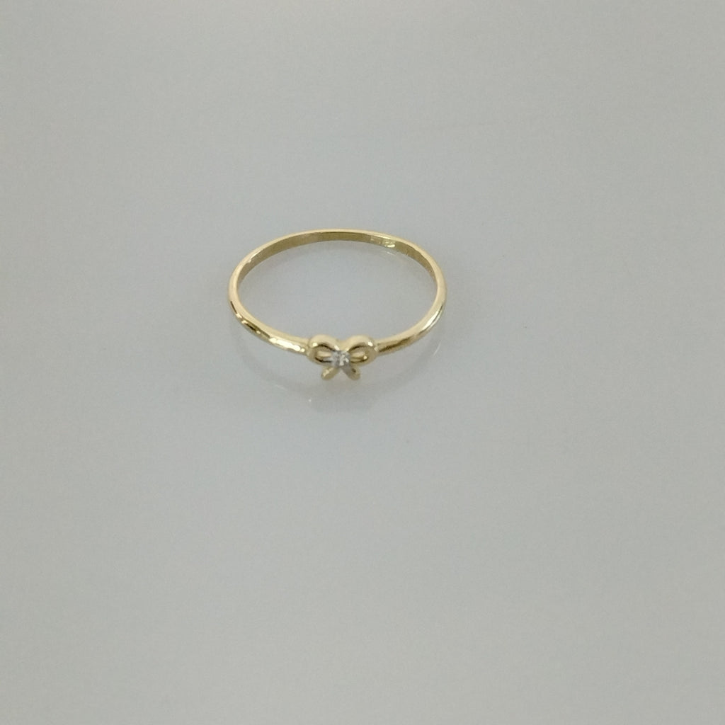 ANILLO ANILLITO FIG MOÑO C CIRCONIAS 14K 7 TALLA 0.9 GR (NUEVO)