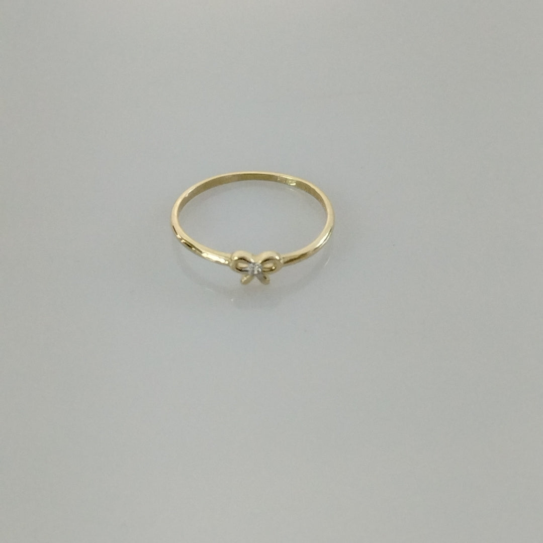 ANILLO ANILLITO FIG MOÑO C CIRCONIAS 14K 7 TALLA 0.9 GR (NUEVO)