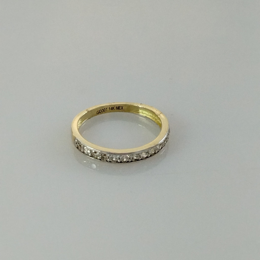 ANILLO ANILLITO C CIRCONIAS 14K 8 TALLA 2.2 GR (NUEVO)