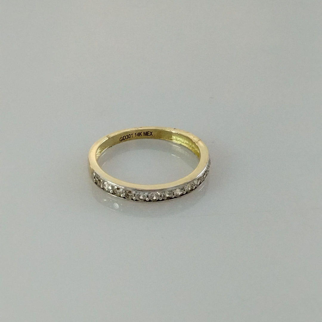 ANILLO ANILLITO C CIRCONIAS 14K 8 TALLA 2.2 GR (NUEVO)