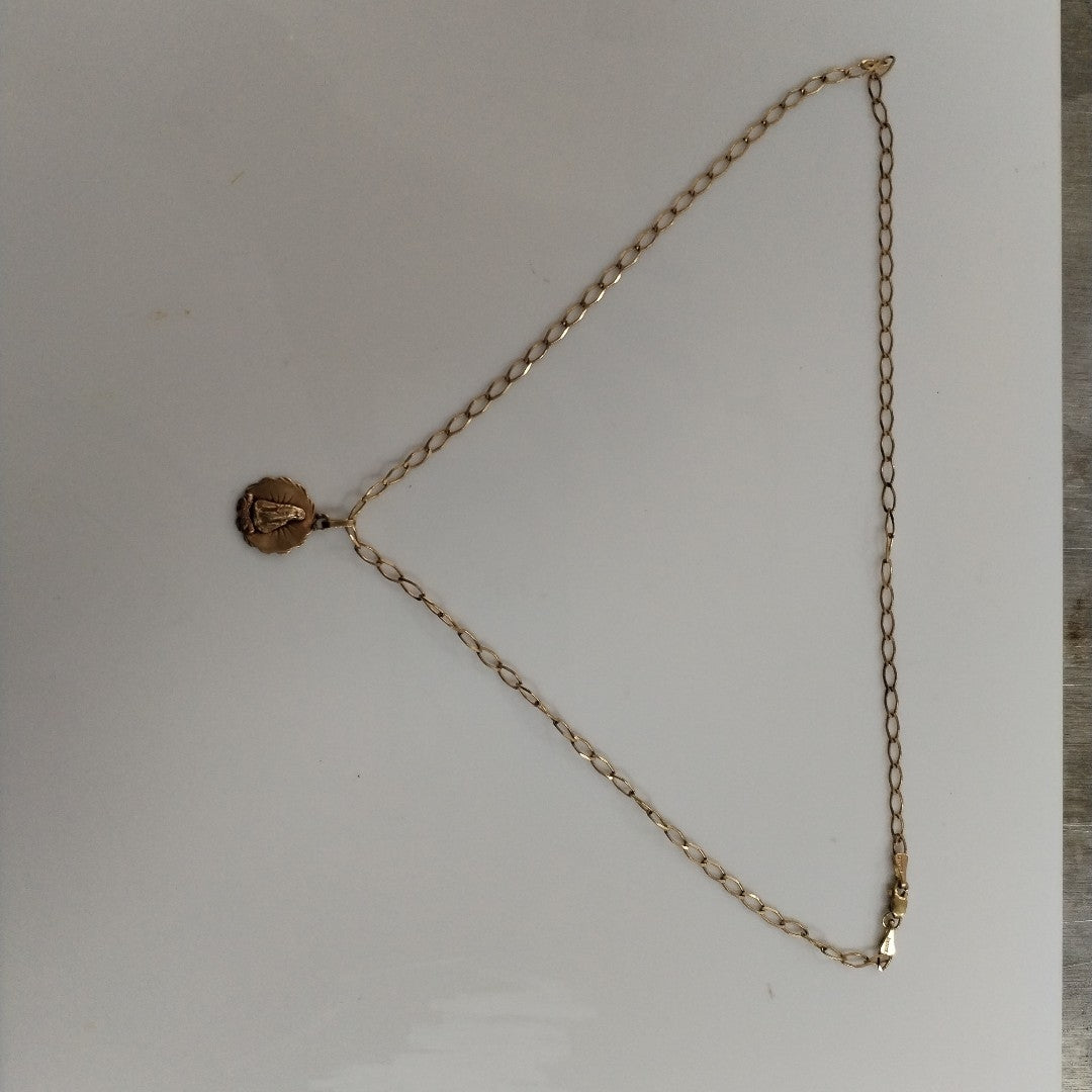 CADENA, MEDALLA RELIGIOSA ORO 10 K 5.3 GRMS (SEMINUEVO)