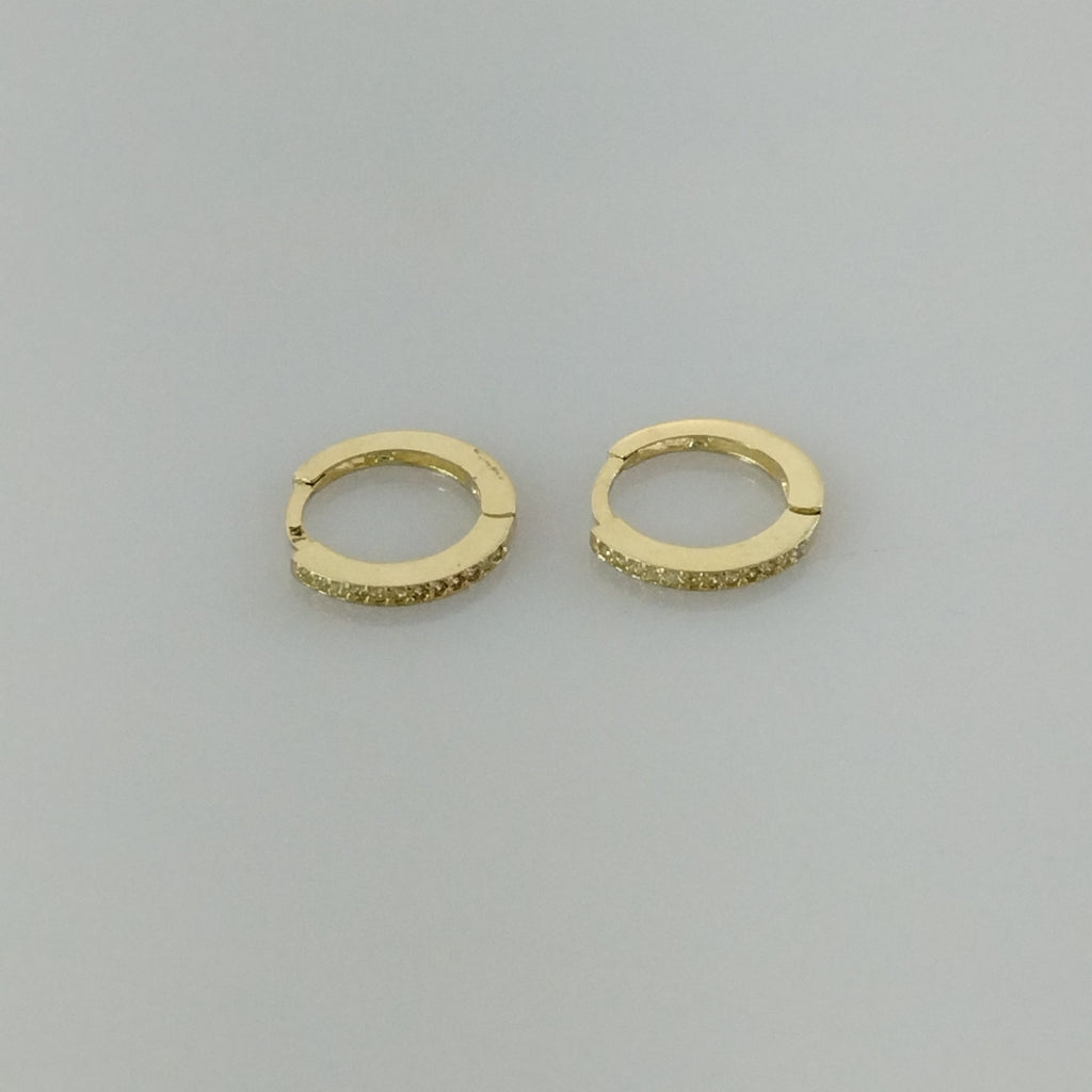 ARETES ARRACADAS CON CIRCONIAS 14K 1.2 GR (NUEVO)