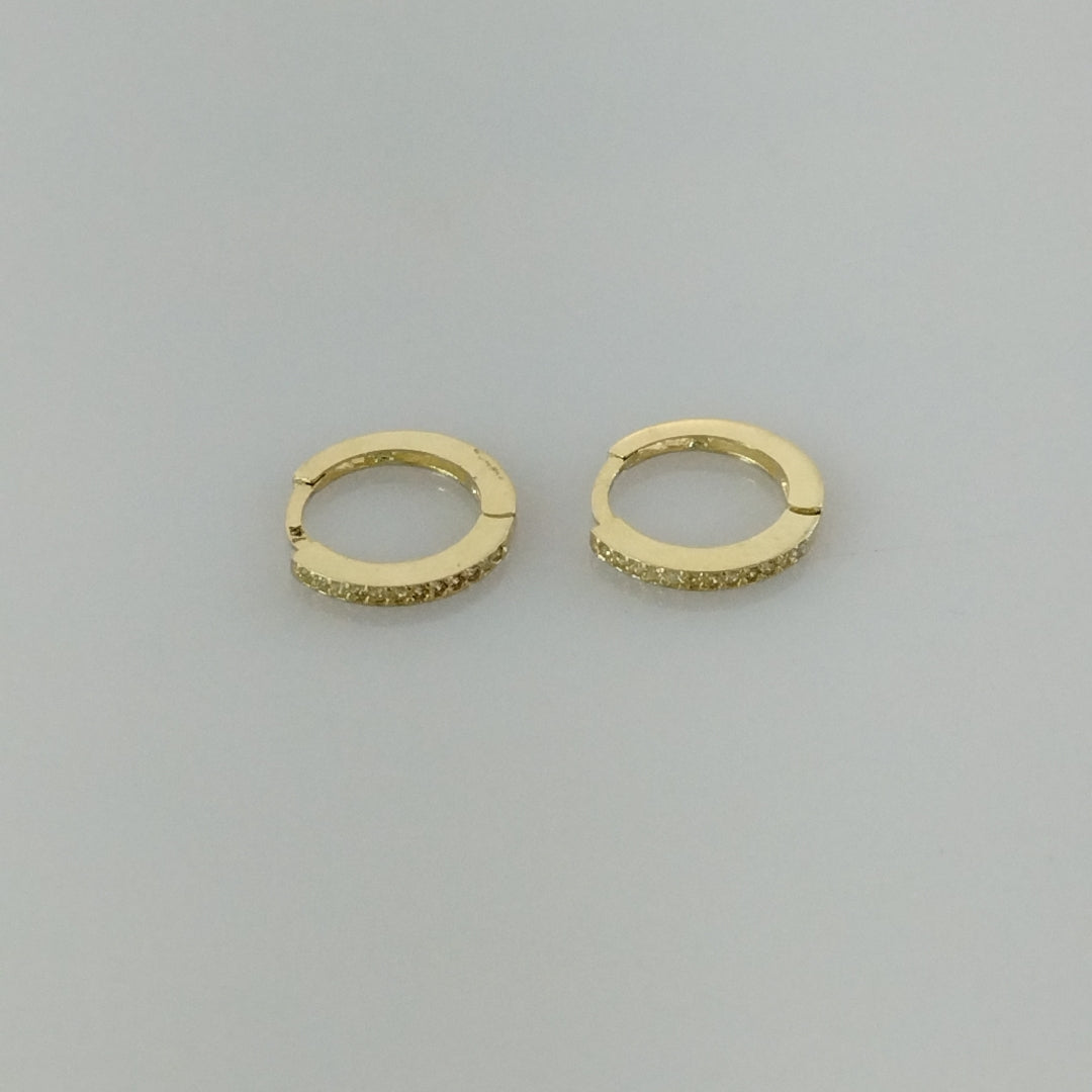 ARETES ARRACADAS CON CIRCONIAS 14K 1.2 GR (NUEVO)