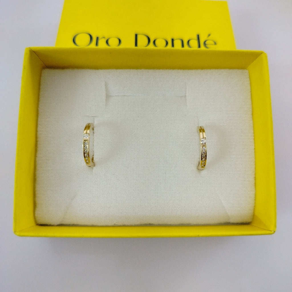 ARETES ARRACADAS C CIRCONIAS 14K 2.4 GR (NUEVO)