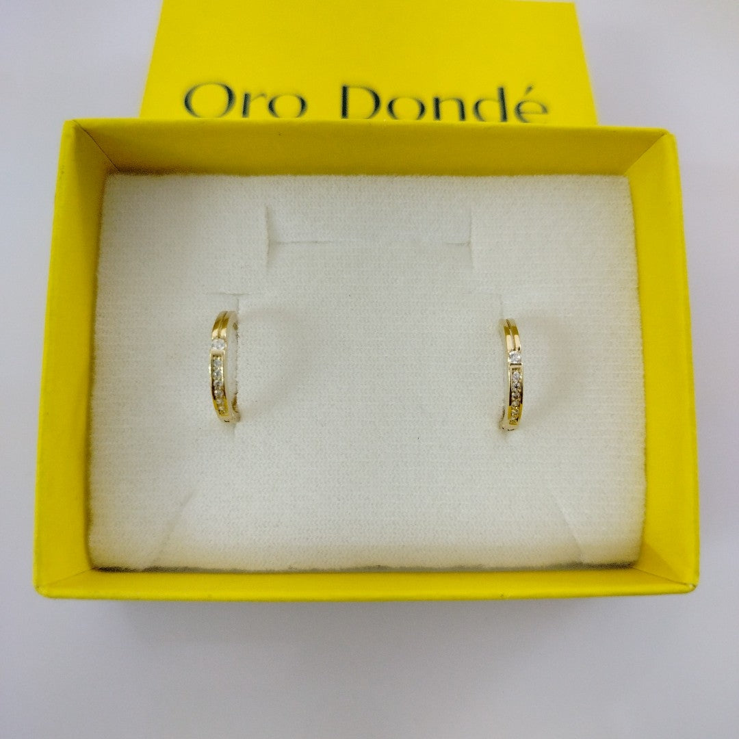 ARETES ARRACADAS C CIRCONIAS 14K 2.4 GR (NUEVO)