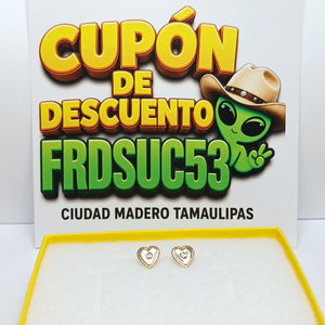 BROQUELES BROQUEL FIG CORAZON C CIRCONIA 14K 0.2614 GR (NUEVO)