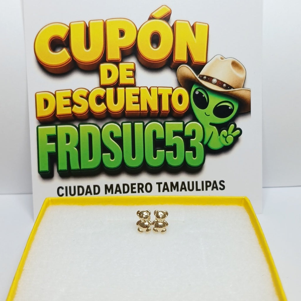 BROQUELES BROQUEL FIG OSO 14K 0.2592 GR (NUEVO)