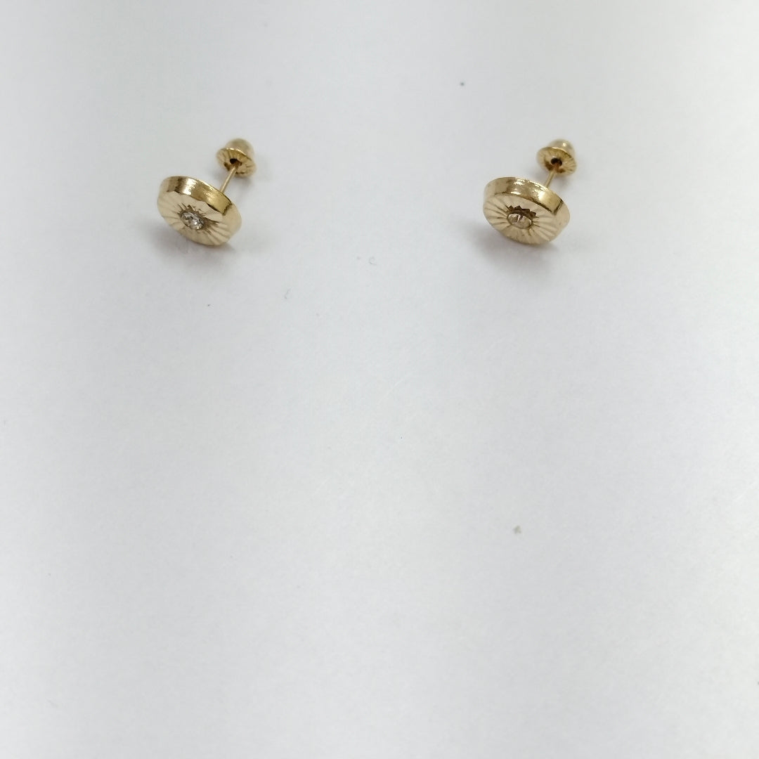 BROQUELES BROQUEL FIG BOTON C CIRCONIA 14K 0.2916 GR (NUEVO)