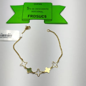 PULSERA TEJIDO ESP CON TREBOL 14K 18 CM 1.5 GR (NUEVO)