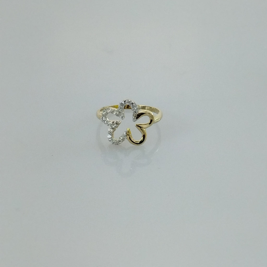 ANILLOS FIG FLOR CON CIRCONIAS 14K TALLA 7 1.4 GR (NUEVO)