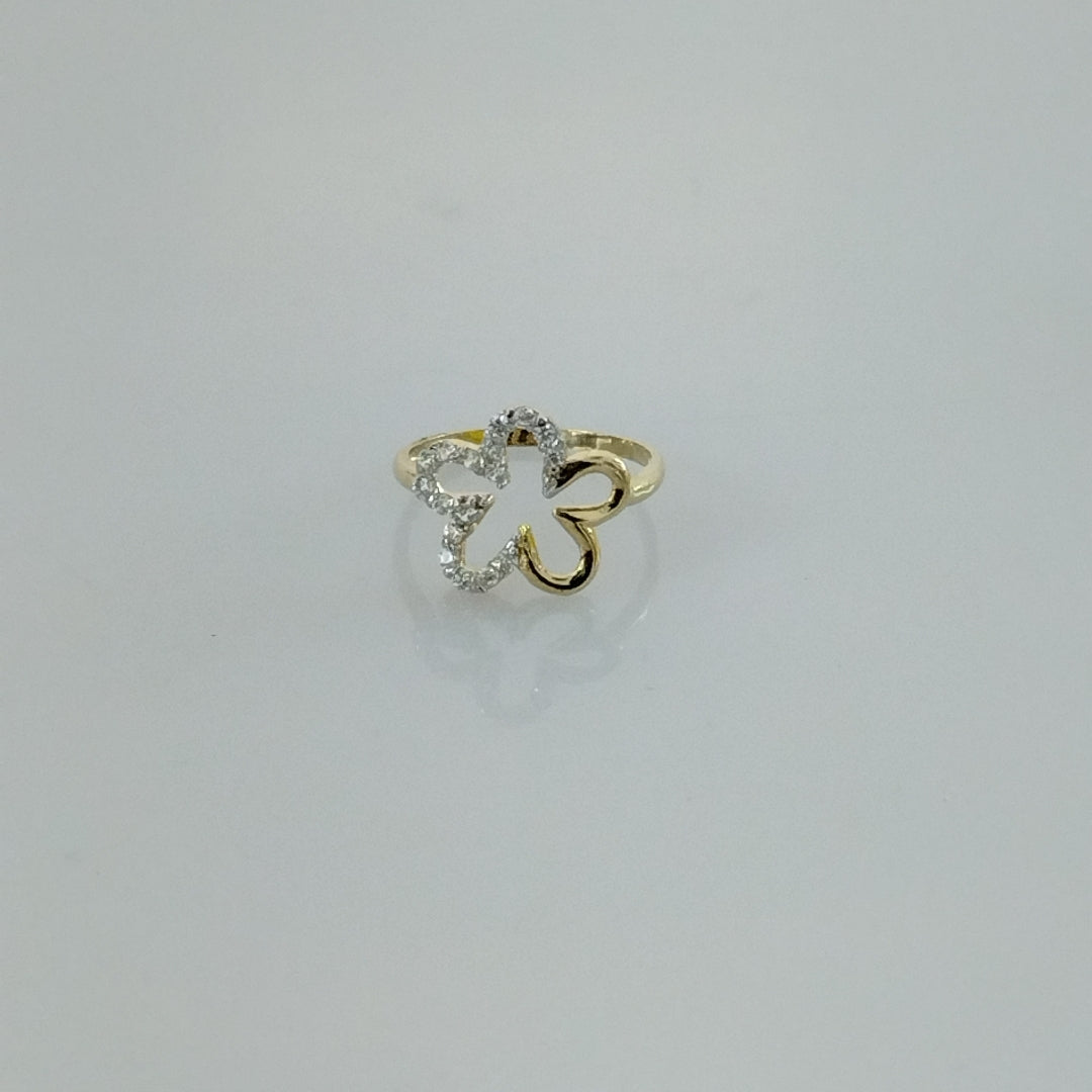 ANILLOS FIG FLOR CON CIRCONIAS 14K TALLA 7 1.4 GR (NUEVO)