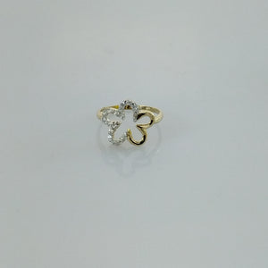 ANILLOS FIG FLOR CON CIRCONIAS 14K TALLA 7 1.4 GR (NUEVO)