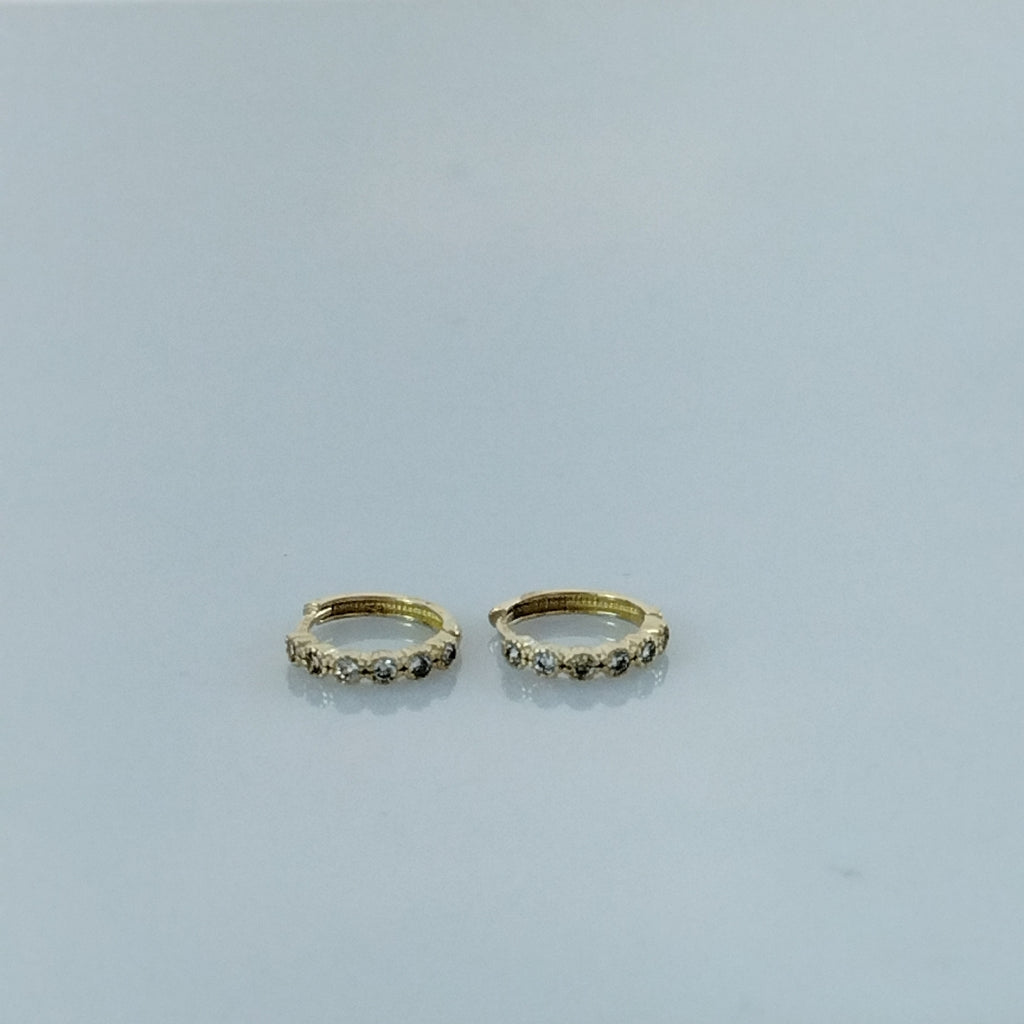 ARETES ARRACADA C CIRCONIAS 14K 2.1 GR (NUEVO)