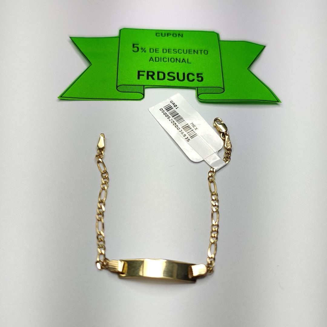 PULSERA ESCLAVA 3X1 14K 16 CM 2.8 GR (NUEVO)