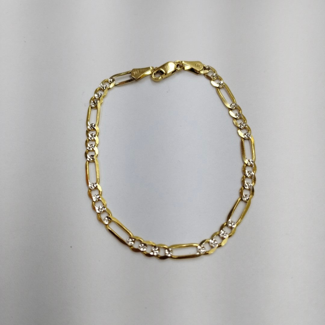 PULSERA 3X1 DIAMANTADA 14K 18 CM 4 GR (NUEVO)