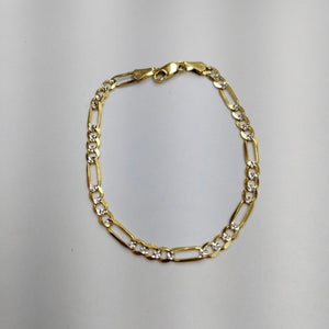 PULSERA 3X1 DIAMANTADA 14K 18 CM 4 GR (NUEVO)