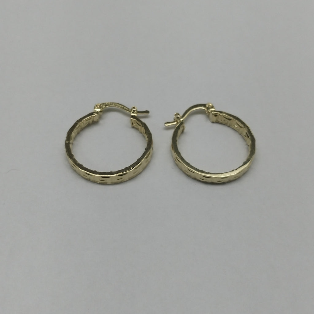 ARETES TEJIDO ARRACADAS TIPO GRECAS 14K 2.1 GR (NUEVO)