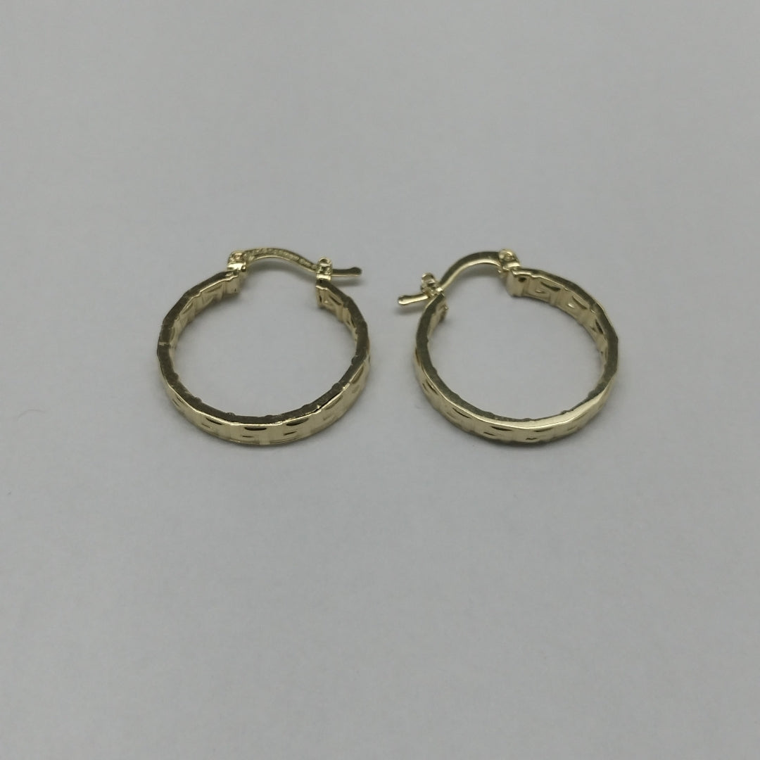 ARETES TEJIDO ARRACADAS TIPO GRECAS 14K 2.1 GR (NUEVO)