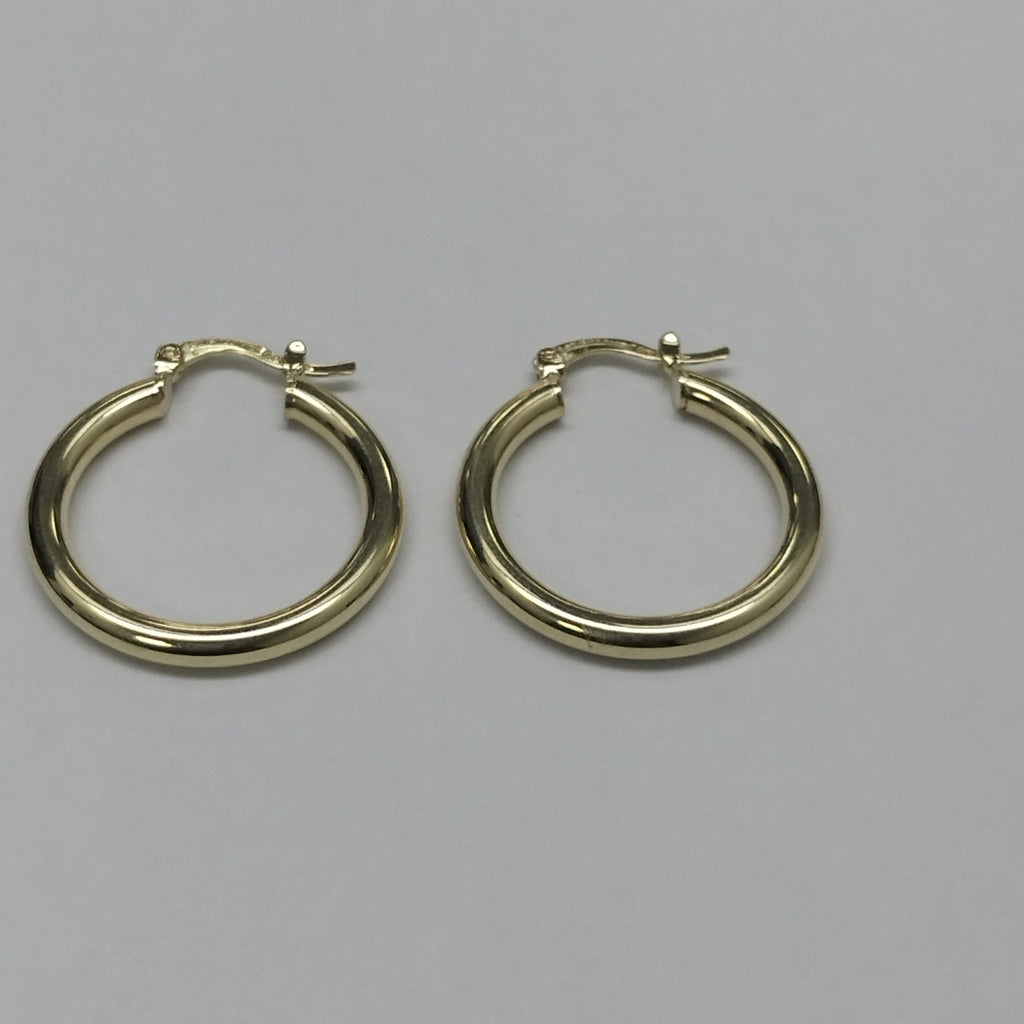 ARETES TEJIDO ARRACADAS LISAS HUECAS 14K 2.2 GR (NUEVO)