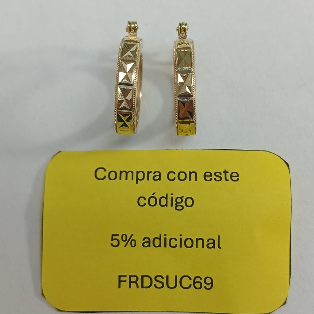 ARETES ARRACADAS LABRADAS 10K 2.2 GR (NUEVO)