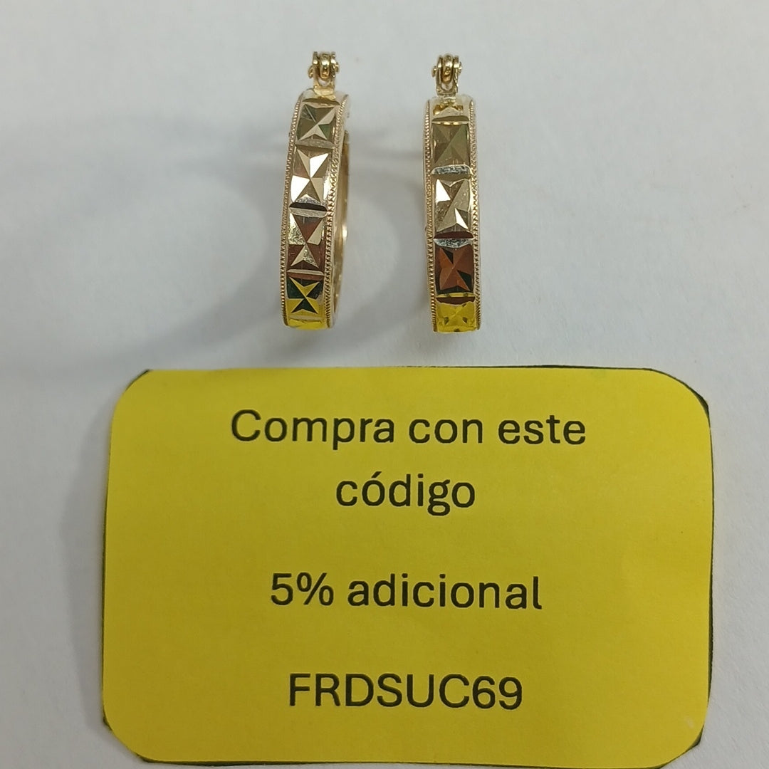 ARETES ARRACADAS LABRADAS 10K 2.2 GR (NUEVO)
